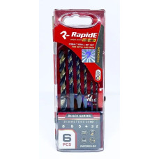 Набір кобальтових свердел по металу RapidE RED POINT 6шт Black Series (2,3,4,5,6,8)