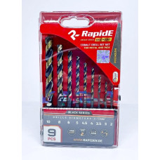 Набір кобальтових свердел по металу RapidE RED POINT 9шт Black Series (2,3,3.5,4,4.5,5,6,8,10)