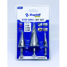Набір східчастих свердел RapidE HSS PRO 3pcs (4-12 мм,4-22 мм,4-32 мм) R7206
