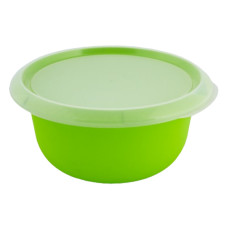 Миска кухонна з кришкою 3,75л, оливковий прозорий
