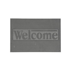Килимок придверний без кромки 60х90см, з надписом "WELCOME", сірий