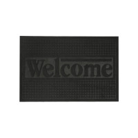 Килимок придверний без кромки 60х90см, з надписом "WELCOME", чорний