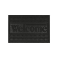 Килимок придверний без кромки 40х60см, з надписом "WELCOME", чорний