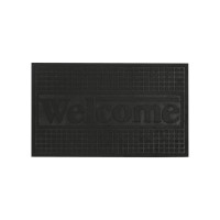Килимок придверний без кромки 45х75см, з надписом "WELCOME", чорний