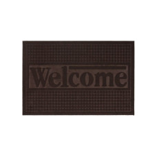 Килимок придверний без кромки 60х90см, з надписом "WELCOME", коричневий