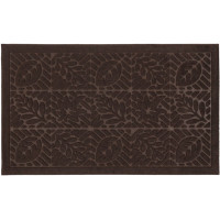 Килимок придверний без кромки 45х75см, з візерунком ЛИСТЯ, коричневий
