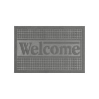 Килимок придверний без кромки 40х60см, з надписом "WELCOME", сірий