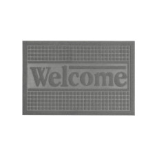 Килимок придверний без кромки 40х60см, з надписом "WELCOME", сірий