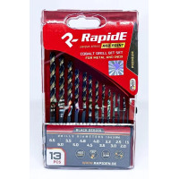 Набір кобальтових свердел по металу RapidE RED POINT 13шт Black Series (1.5;2;2.5;3;3.2;3.5;4;4.5;4.