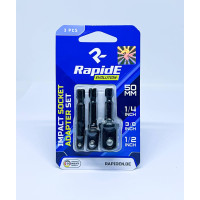 НабірАдаптерів-перехідників RapidE Біти IMPACT 50mm з біти на квадрат 1/4" + 1/2" + 3/8"
