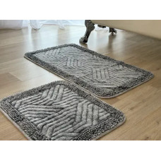 	Набір килимків бавовняних для ванної 60x100 50x60 см Tropikhome Shaggy Vintage gray