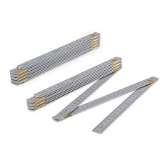 Лінійка розкладна, 2м, ALUMINIUM, срібляста, DIY-MFA21SI/S