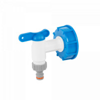 Набір IBC, синя гайка S60x6 з краном - 3/4", вихід 3/4", IBCS60-KP3434