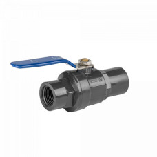 Кран кульовий рівнопрохідний, РВ 1 1/2", для труб ПВХ PN10, з SS ручкою, DSRA10V1SF112F112SS