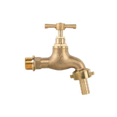 Кран вентильний РЗ 1/2", штуцер під шланг 3/4", латунний, BR-KBA1234