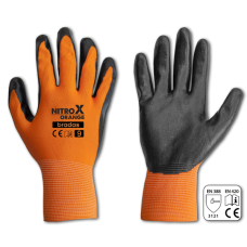 Рукавички захисні NITROX ORANGE нітрил, розмір 9, RWNO9