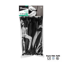 Стяжки кабельні пластикові 2,5x100мм UV BLACK, TS1125100B