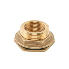 Втулка для бака РВ 1/2" - РЗ 3/4" з гайкою та прокладкою 3/4", BRASS, BR-P12034