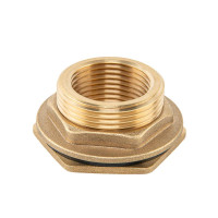 Втулка для бака РВ 3/4" - РЗ 1" з гайкою та прокладкою 1", BRASS, BR-P34100