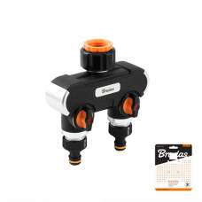 Розподільник з 2 кранами, BLACK LINE РЗ 1" до РЗ 3/4", HEAVY DUTY, ECO-PWB3042