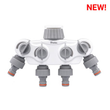 Розподільник з 4 кранами на кран 1" або 3/4", SOLID WHITE LINE, на карті, WL-3034K