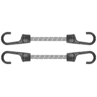 Шнур еластичний гумовий 40см х 2шт. з металевими гачками PVC BUNGEE CORD HOOK, BCH2-08040GY-B