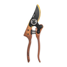 Секатор садовий, обвідне лезо зі сталі SK5, V-SERIES, TITANIUM & WOOD, KT-V1039