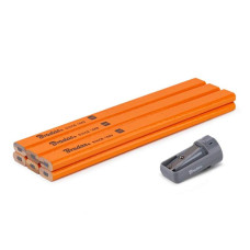 Набір будівельних олівців з точилкою HB 180mm OCTAGON, 6 шт. помаранчевий, DIY-PC2OC18OR/S6B