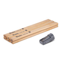 Набір будівельних олівців з точилкою HB 180mm OCTAGON, 6 шт. дерево, DIY-PC2OC18WD/S6B