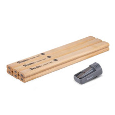 Набір будівельних олівців з точилкою HB 180mm OCTAGON, 6 шт. дерево, DIY-PC2OC18WD/S6B