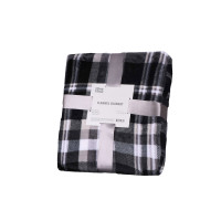 ARDESTO Плед Flannel, 200х220см, клітинка сіра, 100% поліестер