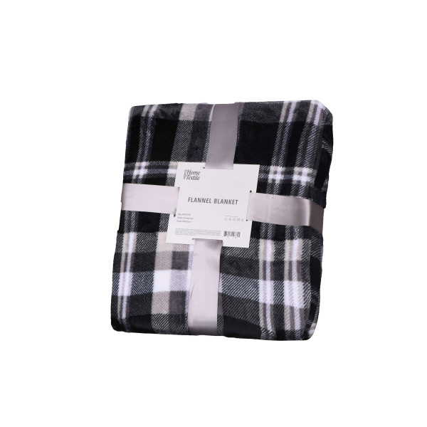 ARDESTO Плед Flannel, 200х220см, клітинка сіра, 100% поліестер