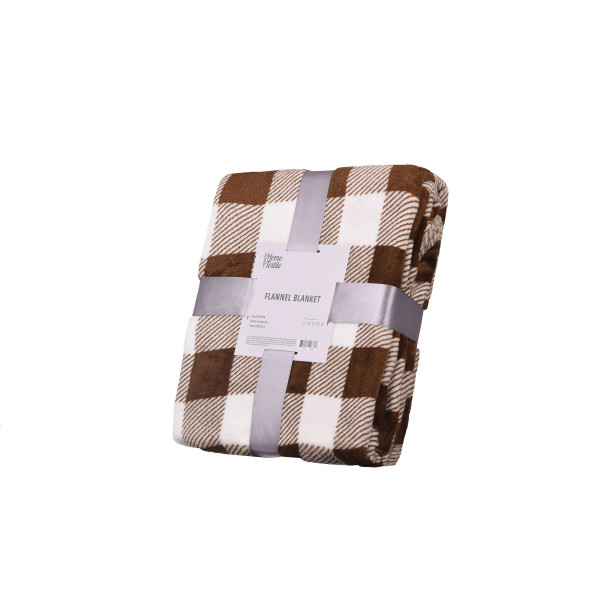 ARDESTO Плед Flannel, 160х200см, клітинка беж, 100% поліестер