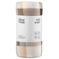 ARDESTO Плед Fleece, 130x160см, 100% поліестер, клітинка, бежевий