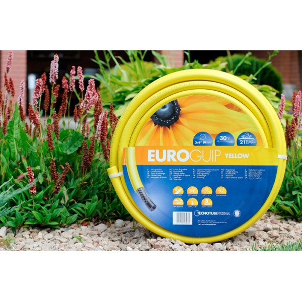 Шланг садовий Tecnotubi Euro Guip Yellow для поливу діаметр 5/8 дюйма, довжина 25 м (EGY 5/8 25)