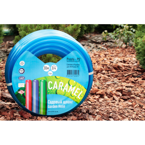 Шланг поливальний Presto-PS силікон садовий Caramel (синій) діаметр 3/4 дюйма, довжина 30 м (CAR B-3/4 30)