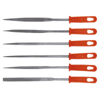 Надфілі по металу Top Tools 06A025, набір 6 шт., 220 мм, пластикові ручки