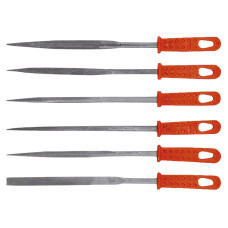 Надфілі по металу Top Tools 06A025, набір 6 шт., 220 мм, пластикові ручки