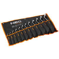 Набір накидних вигнутих ключів NEO TOOLS 09-952, сталь CrV, 6–32 мм, 45°, футляр, DIN 838