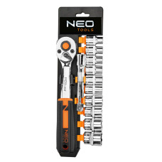 Набір головок торцевих з тріскачкою Neo Tools 10-020  3/8", 12 шт.