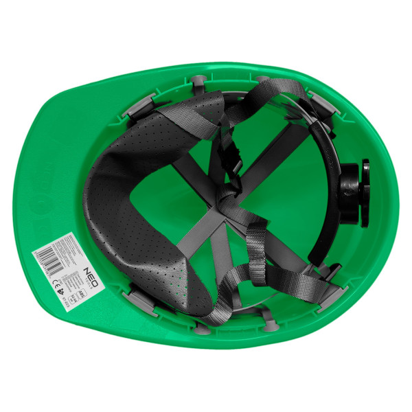 Каска промислова NEO TOOLS 97-223, зелена, з підборіддям, ABS, CE сертифікат Зелений