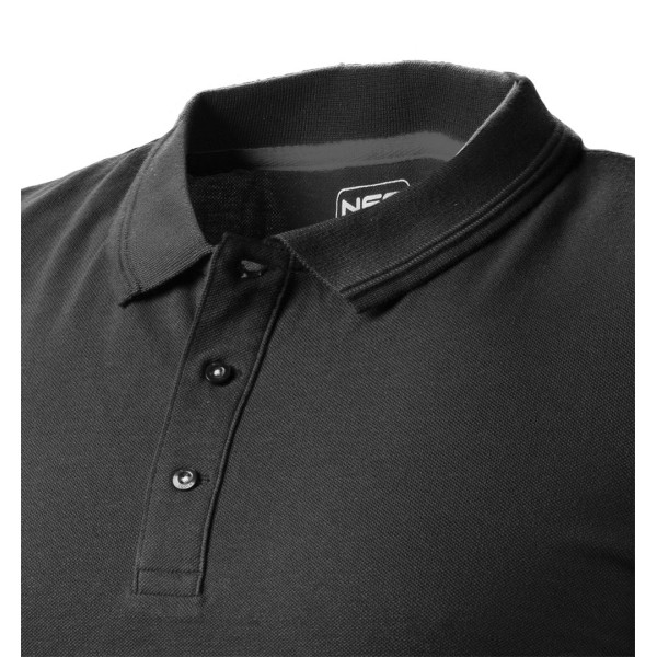 Футболка-поло NEO TOOLS 81-659 DENIM BLACK, чорна, 100% бавовна, робоча M