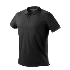 Футболка-поло NEO TOOLS 81-659 DENIM BLACK, чорна, 100% бавовна, робоча L