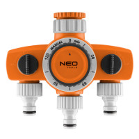 Механічний таймер води Neo Tools 15-750 для саду з 3 виходами, регульований час поливу від 15 до 120 хвилин