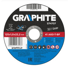 Відрізний диск по металу GRAPHITE 57H707 125x1x22,2 мм A60-T-BF професійний