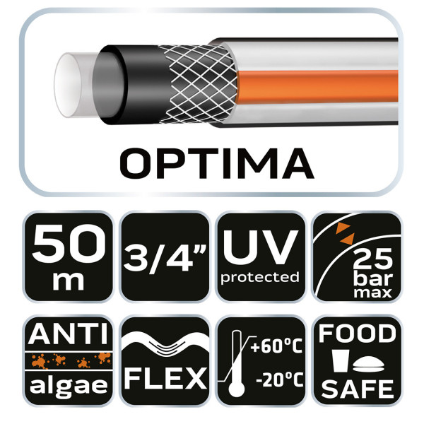 Садовий шланг Neo Tools 15-820 Optima 3/4" x 50 м 4-шаровий