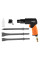 Пневматичний молоток NEO Tools 14-028, 3 зубила, 1/4", компактний, кейс