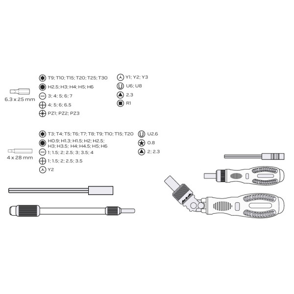 Комплект викруток і біт NEO Tools 06-115, 73 шт., сталь CrV