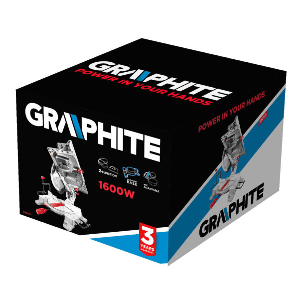 Універсальна пила GRAPHITE, 1600 Вт, торцювальна та настільна пила, для розпилювання деревини