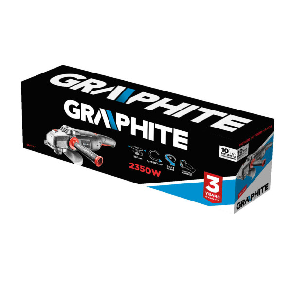 Кутова шліфувальна машина GRAPHITE 59G207, 2350 Вт, 230 мм, різання та шліфування